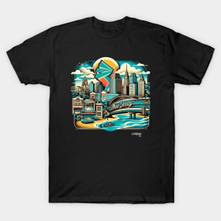 Jersey Rhythm: Shorelines & Skylines - American Vintage Retro style USA State T-Shirt